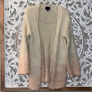 Urban Outfitters Lumiere Fuzzy Ombré Cream/Pink Cardigan Sweater- Size Small EUC